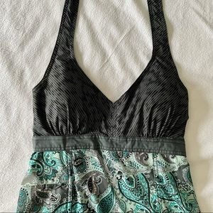 Athleta blue and gray paisley dress